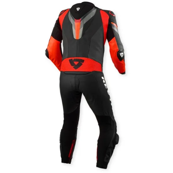 Цял кожен мото екип REV'IT! Quantum 3 - Anthracite Neon Red, висококачествена защита и спортен стил