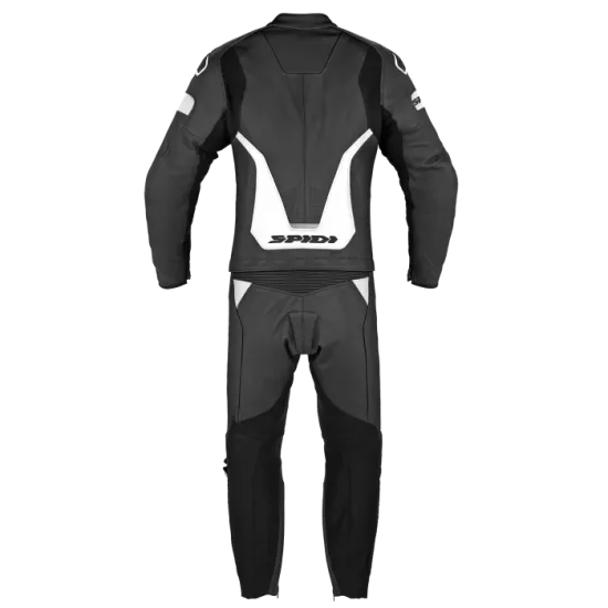 Кожен мото екип SPIDI LASER TOURING White/Black SHORT 2PC с CE протектори и подкъсена кройка