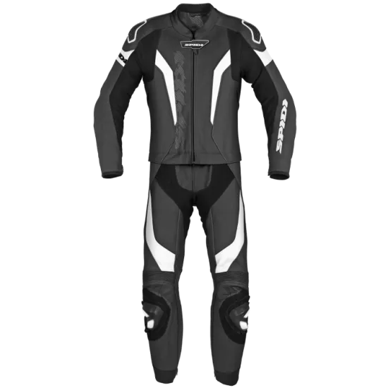 Кожен мото екип SPIDI LASER TOURING White/Black SHORT 2PC с CE протектори и подкъсена кройка