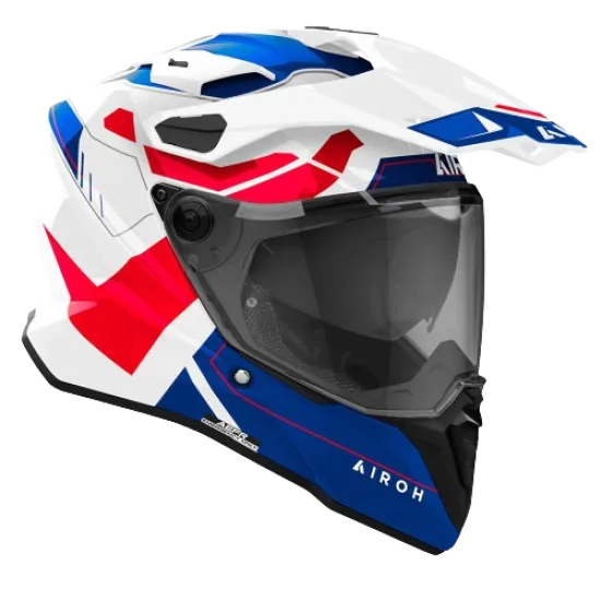 Каска AIROH COMMANDER 2 REVEAL BLUE/RED - Изключително широка визия и защита за всички терени