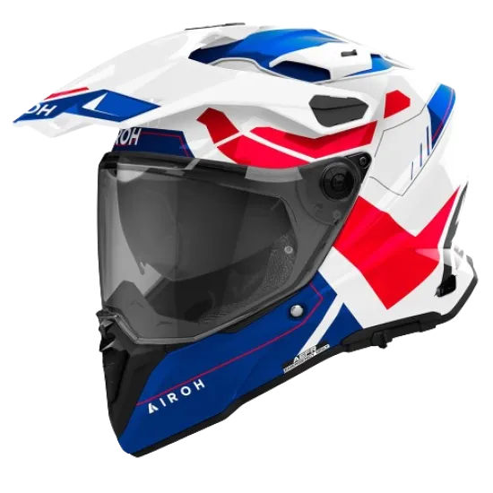 Каска AIROH COMMANDER 2 REVEAL BLUE/RED - Изключително широка визия и защита за всички терени
