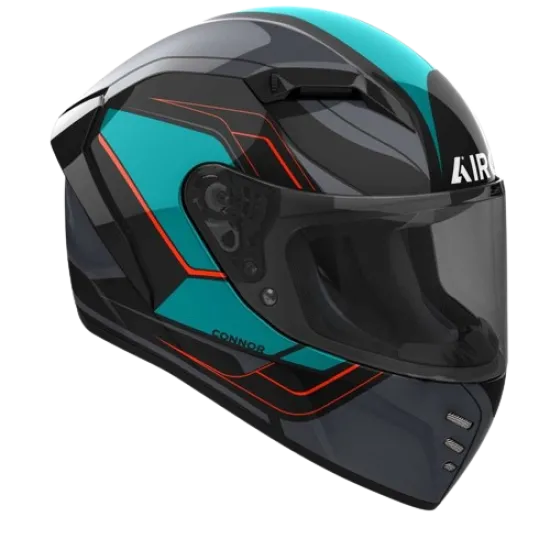 Каска AIROH CONNOR DUNK CYAN GLOSS с гланцово покритие и спортен дизайн