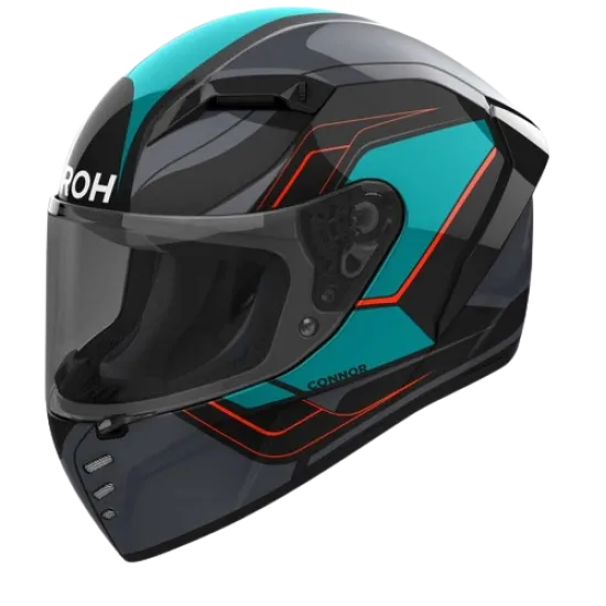 Каска AIROH CONNOR DUNK CYAN GLOSS с гланцово покритие и спортен дизайн