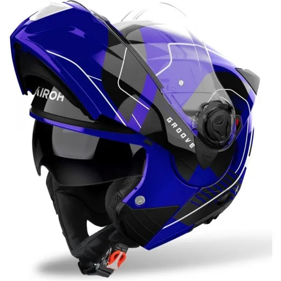 AIROH SPECKTRE GROOVE BLUE – флип-ъп каска с слънчев визьор и двойна сертификация