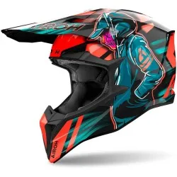 Мотокрос каска AIROH WRAAAP CYBER ORANGE/BLUE