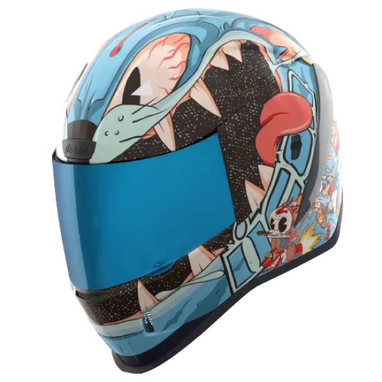 ICON AIRFORM NINE LIVES BL каска, поликарбонатна черупка, Dropshield визьор