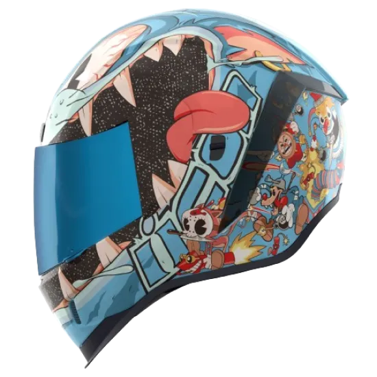 ICON AIRFORM NINE LIVES BL каска, поликарбонатна черупка, Dropshield визьор