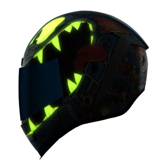 ICON AIRFORM NINE LIVES BL каска, поликарбонатна черупка, Dropshield визьор