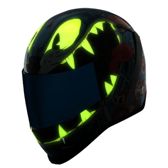 ICON AIRFORM NINE LIVES BL каска, поликарбонатна черупка, Dropshield визьор