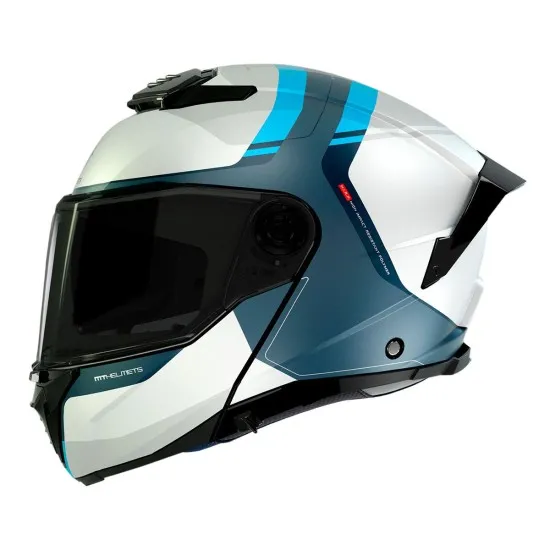 Каска MT ATOM 2 SV EMALLA C17 MATT BLUE – модерна отваряема каска с матово син покритие