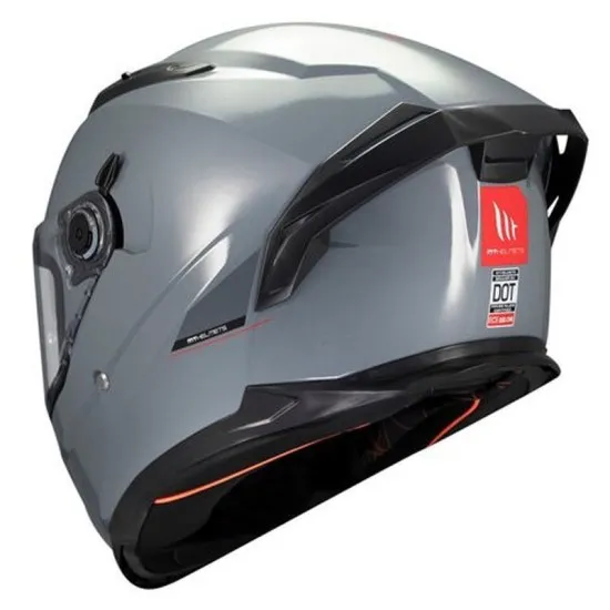 MT BRAKER SV SOLID A12 GLOSS GRAY – мото каска с вградени слънчеви очила и гланцово покритие