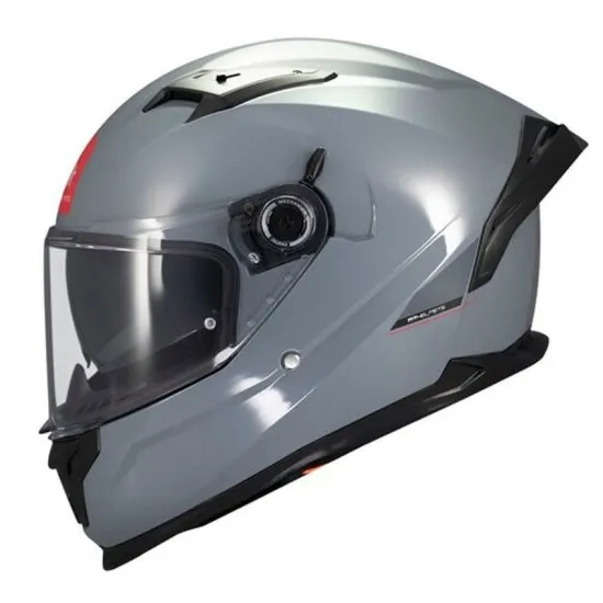 MT BRAKER SV SOLID A12 GLOSS GRAY – мото каска с вградени слънчеви очила и гланцово покритие
