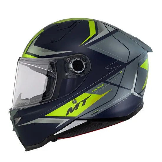 Каска MT REVENGE 2 S HATAX C3 BLUE/GREEN MATT с аеродинамичен дизайн и висока защита