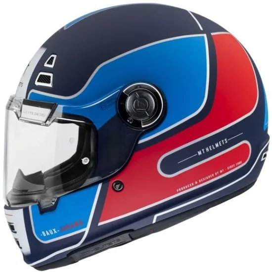 Мото каска MT Jarama Baux D7 Matt Blue/Red с елегантен матов дизайн и перфектна защита