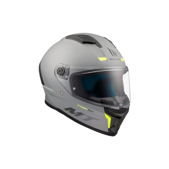 Каска MT STINGER 2 SOLID A12 GLOSS GREY с прозрачен визьор и полимерна черупка
