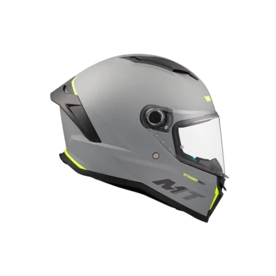 Каска MT STINGER 2 SOLID A12 GLOSS GREY с прозрачен визьор и полимерна черупка