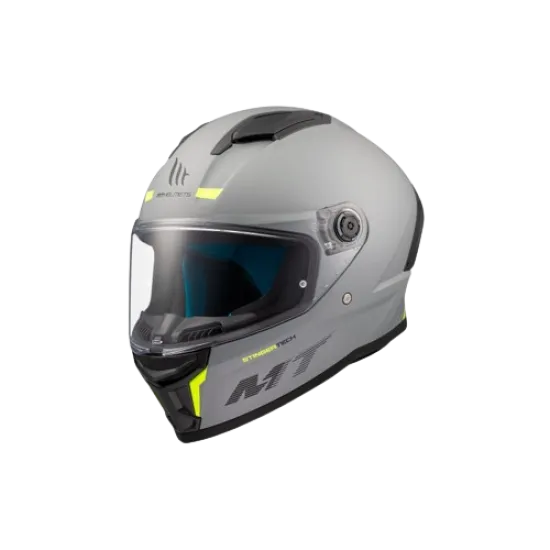 Каска MT STINGER 2 SOLID A12 GLOSS GREY с прозрачен визьор и полимерна черупка