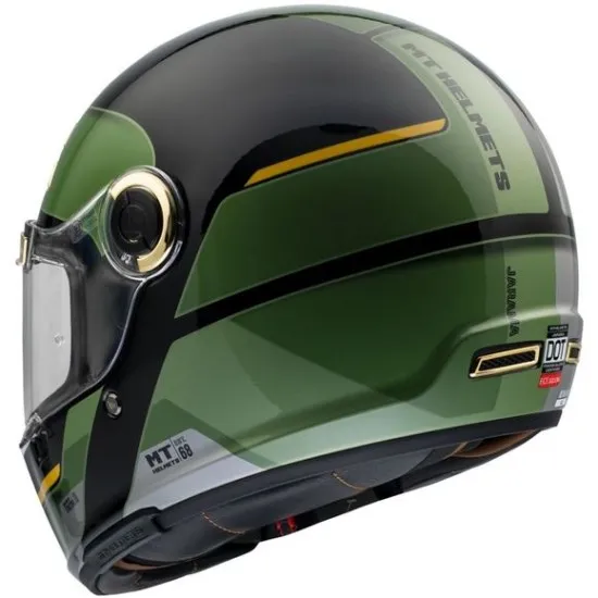 Мото каска MT Jarama 68th C1 Black/Green с външна обвивка от HIRP и ретро стил