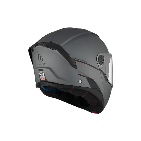 Отваряема каска MT ATOM 2 SV A2 Titanium Matt с вграден слънчев визьор и хипоалергична вътрешност