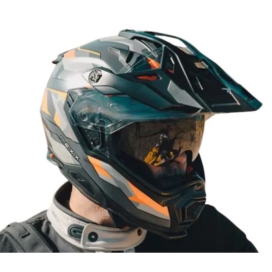 Адвенчър каска NEXX X.WED3 TRAILMANIA GREY ORANGE MATT, каска сив и оранжев мат, офроуд каска, приключенска каска