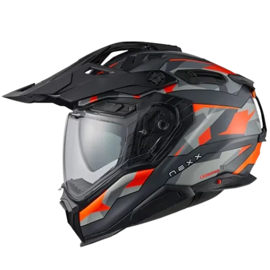 Адвенчър каска NEXX X.WED3 TRAILMANIA GREY ORANGE MATT, каска сив и оранжев мат, офроуд каска, приключенска каска