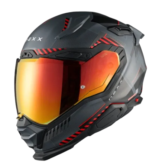 Каска NEXX X.WST3 FLUENCE GREY RED MATT, антивибрационна система, покритие против надраскване