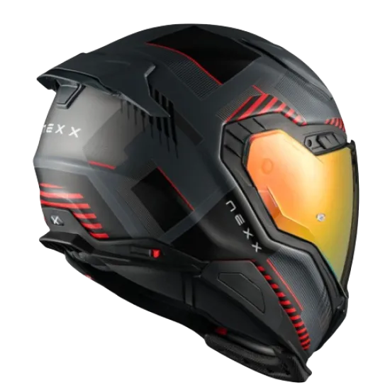 Каска NEXX X.WST3 FLUENCE GREY RED MATT, антивибрационна система, покритие против надраскване