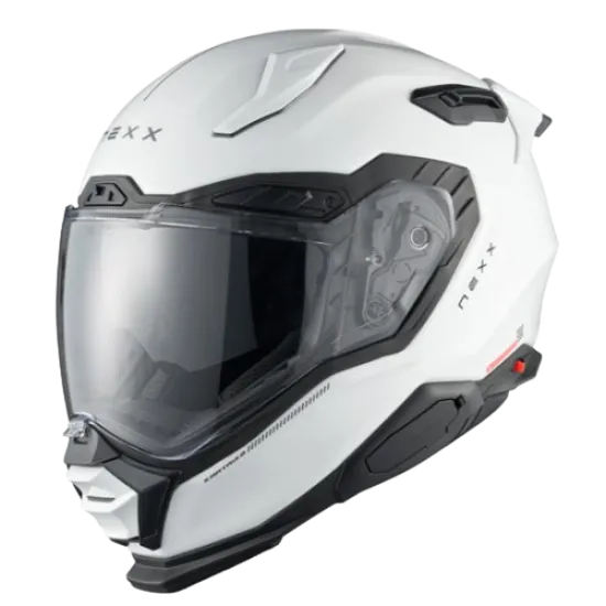 Каска NEXX X.WST3 PLAIN WHITE PEARL, X-PRO въглеродни влакна, вградени очила