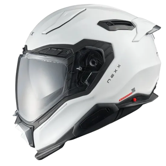 Каска NEXX X.WST3 PLAIN WHITE PEARL, X-PRO въглеродни влакна, вградени очила