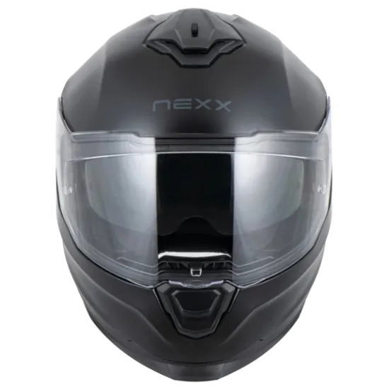 Каска NEXX Y100 PURE BLACK MATT, антиалергична вътрешност, вградени слънчеви очила