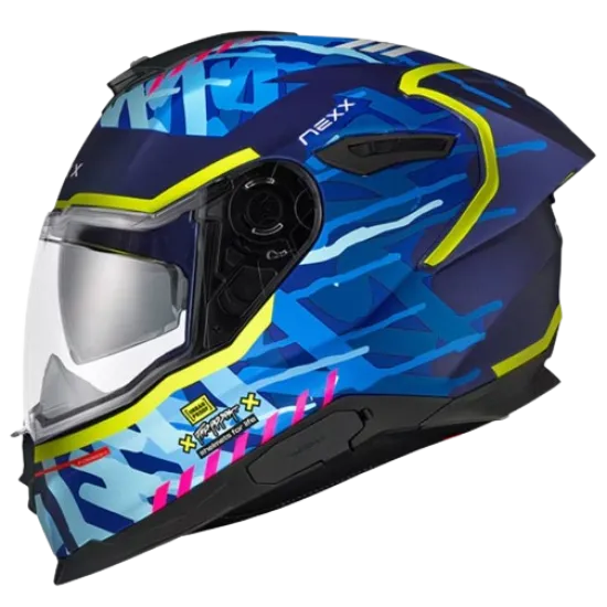 Каска NEXX Y100R URBANGRAM INDIGO BLUE MATT, антибактериална подплата, слънчеви очила