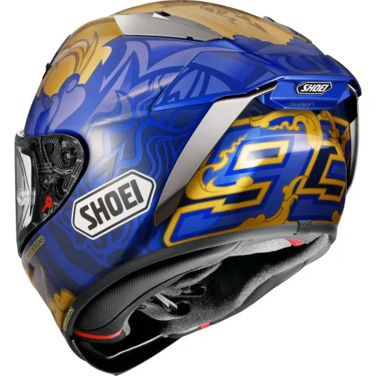 Състезателна каска Shoei X-SPR Pro Marquez Thai TC-2 – MotoGP дизайн, FIM сертификация и усъвършенствана аеродинамика