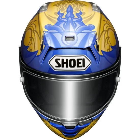 Състезателна каска Shoei X-SPR Pro Marquez Thai TC-2 – MotoGP дизайн, FIM сертификация и усъвършенствана аеродинамика