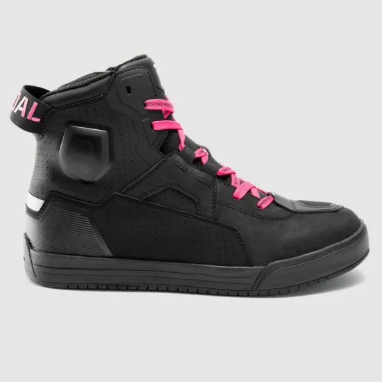 REBELHORN VANDAL II LADY BLACK/PINK – дамски кожени мото обувки с вентилация и защита