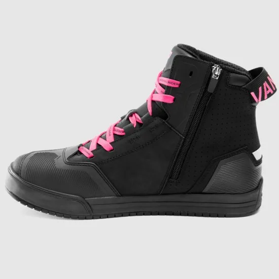REBELHORN VANDAL II LADY BLACK/PINK – дамски кожени мото обувки с вентилация и защита