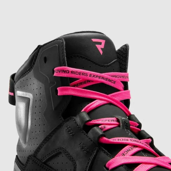 REBELHORN VANDAL II LADY BLACK/PINK – дамски кожени мото обувки с вентилация и защита