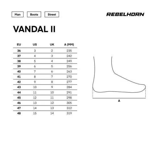 REBELHORN VANDAL II BOT – кожени мото кецове с перфорации и глезенна защита