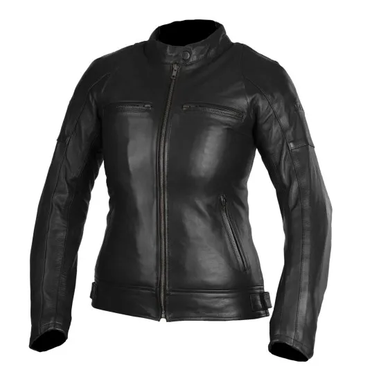 Дамско кожено яке SECA BONNEVILLE BLACK с мека телешка кожа и D3O® протектори