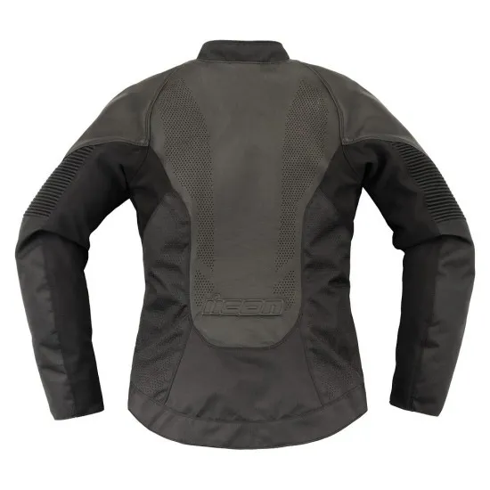 Дамско мото яке ICON Women's Overlord3 CE Leather BLACK – Черно кожено яке