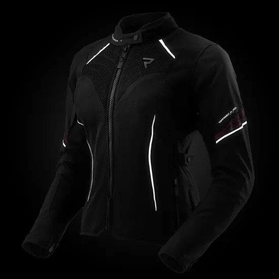 REBELHORN JAX LADY BLACK/GREY/PINK – дамско текстилно яке с Armanox протектори и мрежеста вентилация