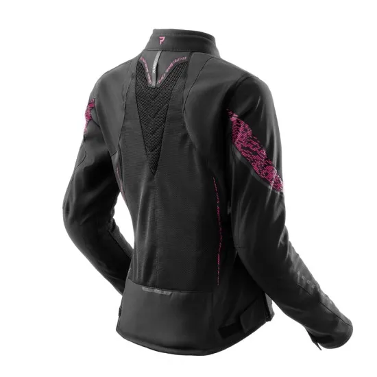 REBELHORN JAX LADY BLACK/GREY/PINK – дамско текстилно яке с Armanox протектори и мрежеста вентилация