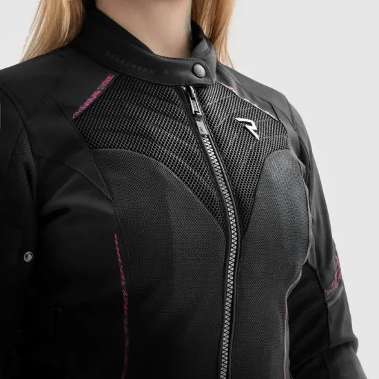 REBELHORN JAX LADY BLACK/GREY/PINK – дамско текстилно яке с Armanox протектори и мрежеста вентилация