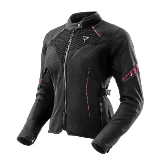 REBELHORN JAX LADY BLACK/GREY/PINK – дамско текстилно яке с Armanox протектори и мрежеста вентилация