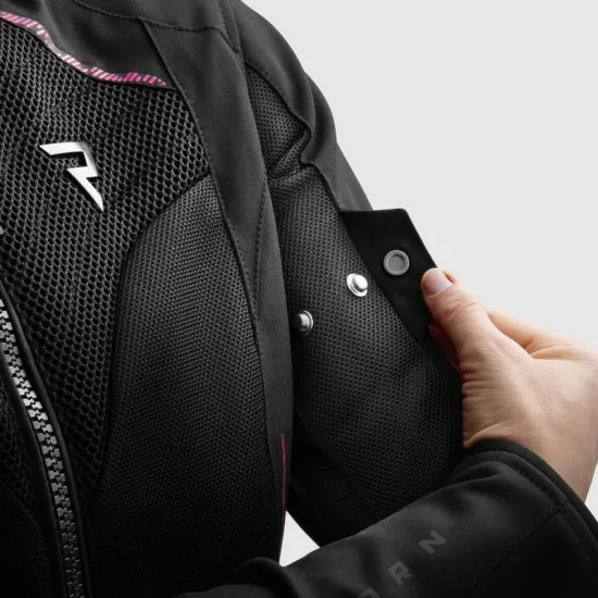 REBELHORN JAX LADY BLACK/GREY/PINK – дамско текстилно яке с Armanox протектори и мрежеста вентилация