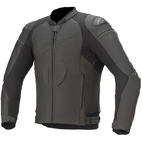 Кожено мото яке ALPINESTARS GP PLUS R V3 BLACK с протектори и вентилация