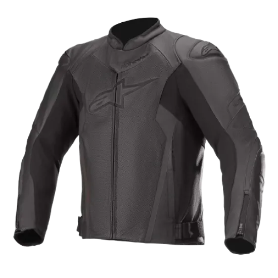 Кожено мото яке Alpinestars Faster V2 Black/Black с вентилация и протектори