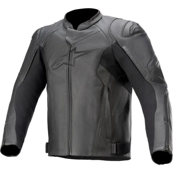Кожено мото яке ALPINESTARS FASTER V2 BLACK/BLACK с Nucleon протектори и перфорации
