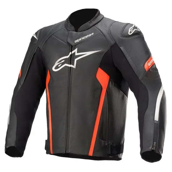 Кожено мото яке ALPINESTARS FASTER V2 BLACK/RED с Nucleon протектори и перфорации