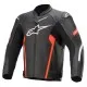 Кожено мото яке ALPINESTARS FASTER V2 BLACK/RED с Nucleon протектори и перфорации