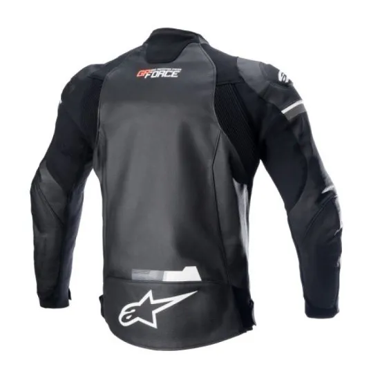 ALPINESTARS GP FORCE BLACK – Висококачествено кожено мото яке с DFS броня и Tech-Air® поддръжка